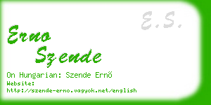 erno szende business card