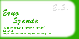 erno szende business card